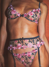 Romantic Rose Embroidered Demi Bra