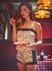 Lace Trim Silk Shorts