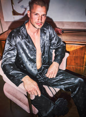 Silk Jacquard Pajama Top