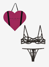 Caged Lingerie Set Silk Straps Seductive Design