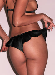 Silk Charmeuse Flutter Panty High Leg Cut