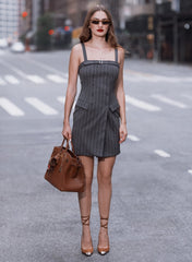 Chic Mini Dress with Adjustable Straps