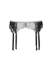 Silk Garter Belt with Lace Paneling