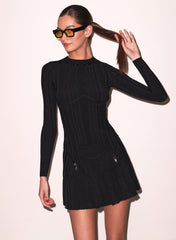 Flared Ribbed Skirt Mini Length