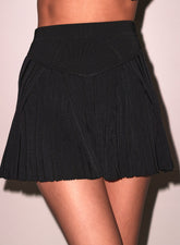 Flared Ribbed Skirt Mini Length