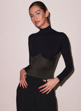 Mock Neck Bodysuit Elegant Evening Wear
