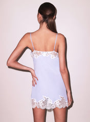Silk Slip Dress with Lace and Buttons
