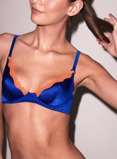 Silk Demi Bra with Lace Trim