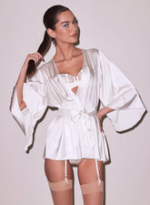 Angel Sleeve Silk Robe Luxe Loungewear