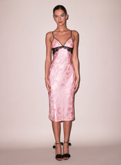 Butterfly Jacquard Slip Dress Luxe Bias Cut Silk