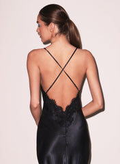 Open Back Silk Slip Dress Evening Elegance