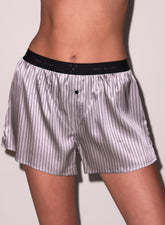 Luxe Silk Boxer Shorts Pinstripe Comfort
