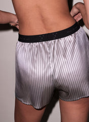 Luxe Silk Boxer Shorts Pinstripe Comfort