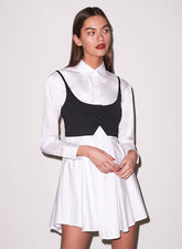 Cropped Tailored Vest with Back Belt Detail