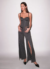 Pinstripe Bustier with Princess Seams