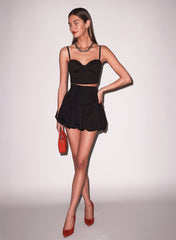 Cropped Terry Bustier Top