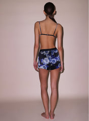 Luxe Silk Boxer Shorts with Japanese Floral Motif