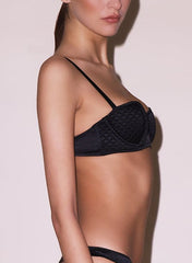 Quilted Silk Balconette Bra Elegant Lingerie
