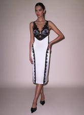 Silk Lace V Neck Evening Dress