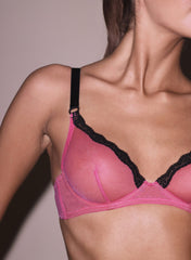 Sheer Tulle Demi Bra Delicate Lace Trim