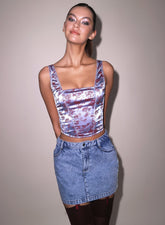 Romantic Rose Jacquard Corset Top