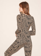 Butterfly Leopard Knit Catsuit