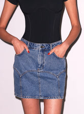 Denim Garter Skirt Flirty Details