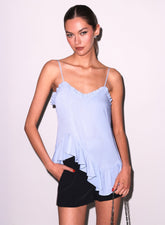 Silk Georgette Top with Asymmetrical Hem