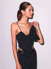 Chic Cropped Top with Oversized Bow