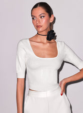 Sequin Knit Scoop Neck Top Sparkling Evening Glamour