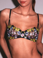Floral Embroidered Balconette Bra
