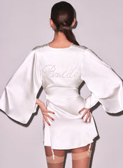 Embroidered Angel Sleeve Bridal Robe
