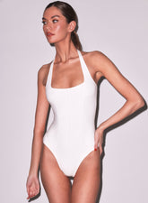 Sofia Halter Bodysuit with Strappy Open Back