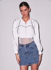 Trackstar Bodysuit Hooded Mesh Long Sleeve