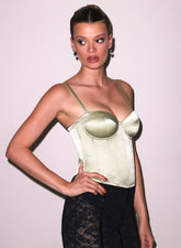 Silk Bustier with Exposed Back Zipper