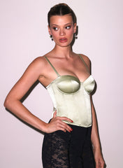Silk Bustier with Exposed Back Zipper