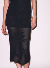 Lace Pointelle Midi Racer Dress