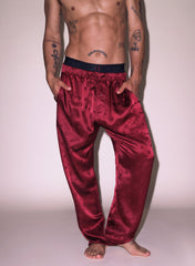 Luxe Silk Pajama Pants with Monogram Print