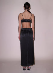 Silk Maxi Skirt with Pockets