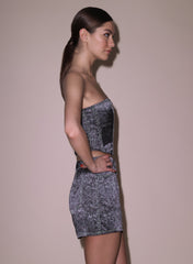 Silk Corset Top With Neon Stitching