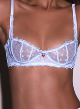 Love Lock Embroidery Balconette Bra Romantic Lingerie