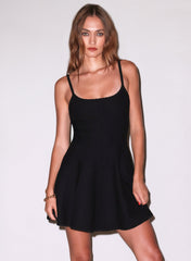 Flared Corset Dress Square Neckline Adjustable Straps Playful Skirt