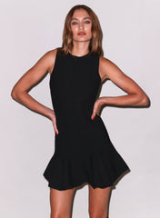 Dropped Waist Corset Dress Flare Skirt Mini