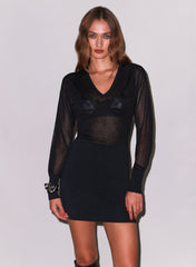 Elegant V Neck Mini Dress