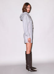 Hoodie Corset Dress Luxe Satin Drawstrings Mini Length