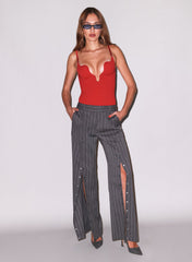Undo Me Tailored Trousers Snap Button Leg Show