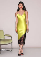 Silk and Chantilly Lace Slip Romantic Evening Wear