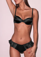 Silk Charmeuse Flutter Panty High Leg Cut