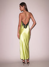 Open Back Maxi Slip Dress Silk Charmeuse Evening Elegance