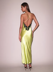 Open Back Maxi Slip Dress Silk Charmeuse Evening Elegance